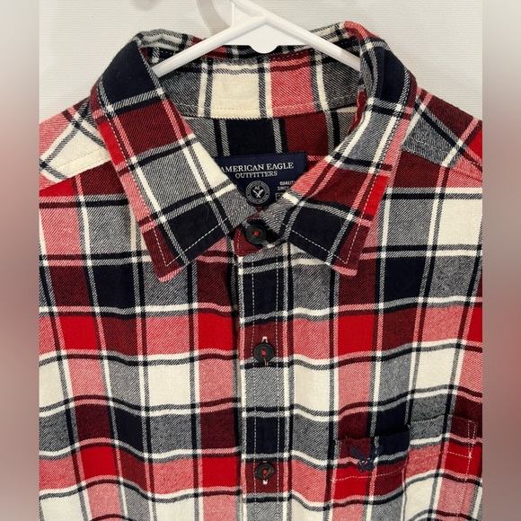American Eagle Men’s Prep Fit Flannel 100% Cotton Size Medium - Picture 2 of 3